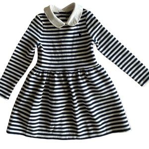 Ralph Lauren Girls 4T Blue Oxford shirt dress Peter Pan Collar